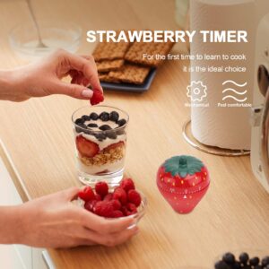 Cabilock Rotating Alarm Timer Cooking Timer Mechanical 1pc Strawberry Timer Boiled Eggs Clock Plastic Outside to Rotate Digital Clocks Egg Decorating