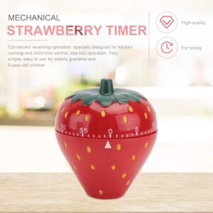 Cabilock Rotating Alarm Timer Cooking Timer Mechanical 1pc Strawberry Timer Boiled Eggs Clock Plastic Outside to Rotate Digital Clocks Egg Decorating