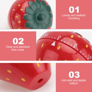 Cabilock Rotating Alarm Timer Cooking Timer Mechanical 1pc Strawberry Timer Boiled Eggs Clock Plastic Outside to Rotate Digital Clocks Egg Decorating