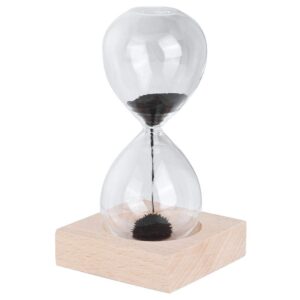 worii sand clock decor, household desktop magnetic glass sand clock hourglass timer with base decoration ornament