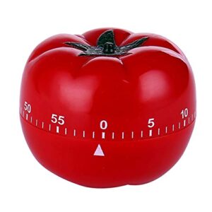 tomato mechanical kitchen timer, cute timers 60 minutes kitchen timers cooking timer clock loud alarm counters manual timer mother wife kitchen gift 5.5x7.2cm (red)