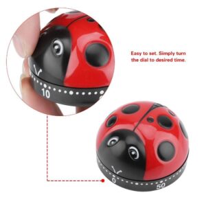 Kitchen Eggs Timer, MAGT Ladybug Kitchen Timer 60 Minutes Timer Mechanical Wind-Up Timer Kitchen Cooking Timer FOR Offices Labs