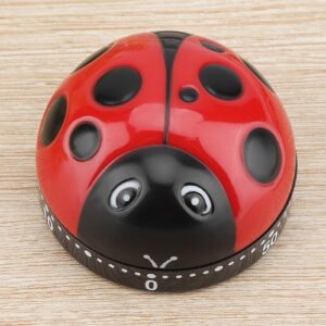 Jeffergarden Ladybug Kitchen Timer 60 Minutes Timer Mechanical Wind-Up Timer Kitchen Cooking Timer