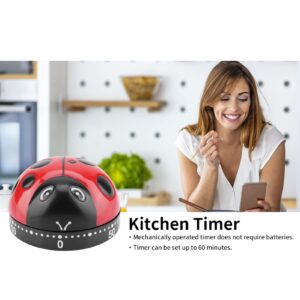 Jeffergarden Ladybug Kitchen Timer 60 Minutes Timer Mechanical Wind-Up Timer Kitchen Cooking Timer