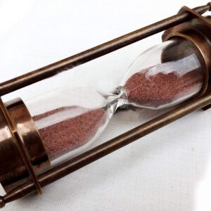 AnNafi® Brass Sand Timer 5" Decorative Hourglass with Antique Maritime Brass Compass
