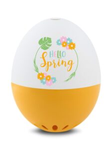 brainstream beepegg cook perfect soft, medium, or hard boiled favorite tunes singing and floating egg timer, spring orange