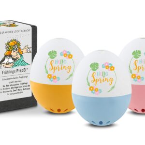 Brainstream BeepEgg Cook Perfect Soft, Medium, or Hard Boiled Favorite Tunes Singing and Floating Egg Timer, Spring Orange