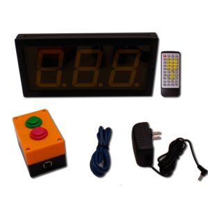 EU 4 Inch Char High 3 Digits LED Clock (Red+Buttons)