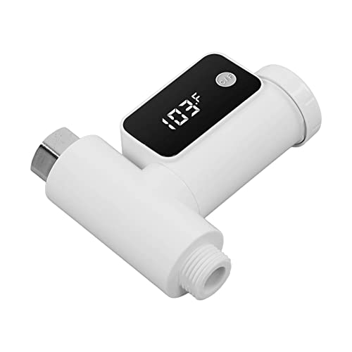 Shower Thermometer Bath Water Temperature Meter Tester LED Display G1/2 Read Thermometers for Home Bathroom Kitchen 5℃ to 85℃ (White)