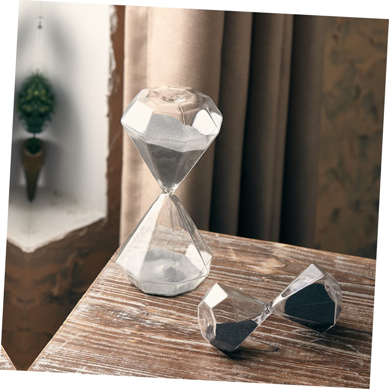 STOBOK Hourglass Desktop Clock Glass Multifunction Timer Gift Triangle Chic to Rotate Accessories Liquid Sand Clock Child High Borosilicate Glass Decorative Sand Decorate Sports