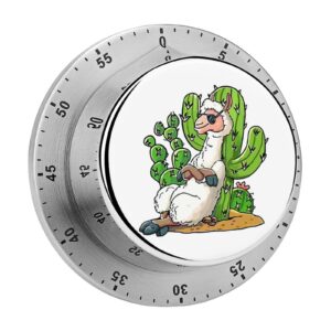 kitchen timer, kitchen timers for cooking, kitchen timer magnetic, funny llama pattern waterproof time timer stainless steel multiuse for home baking cooking oven