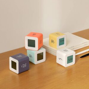 mooas Multi Cube Timer Violet(5,10,20,30 Minutes) & Mint (1,3,5,10 Minutes) Bundle,Clock & Alarm, Time Management, Time for Studying, Cooking and Workout, Kids Timer
