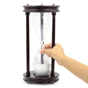 12" wooden sand timer brown | beautiful vintage stylish aged functional | antique decorative hourglass | sand glass timer | home decor ideas