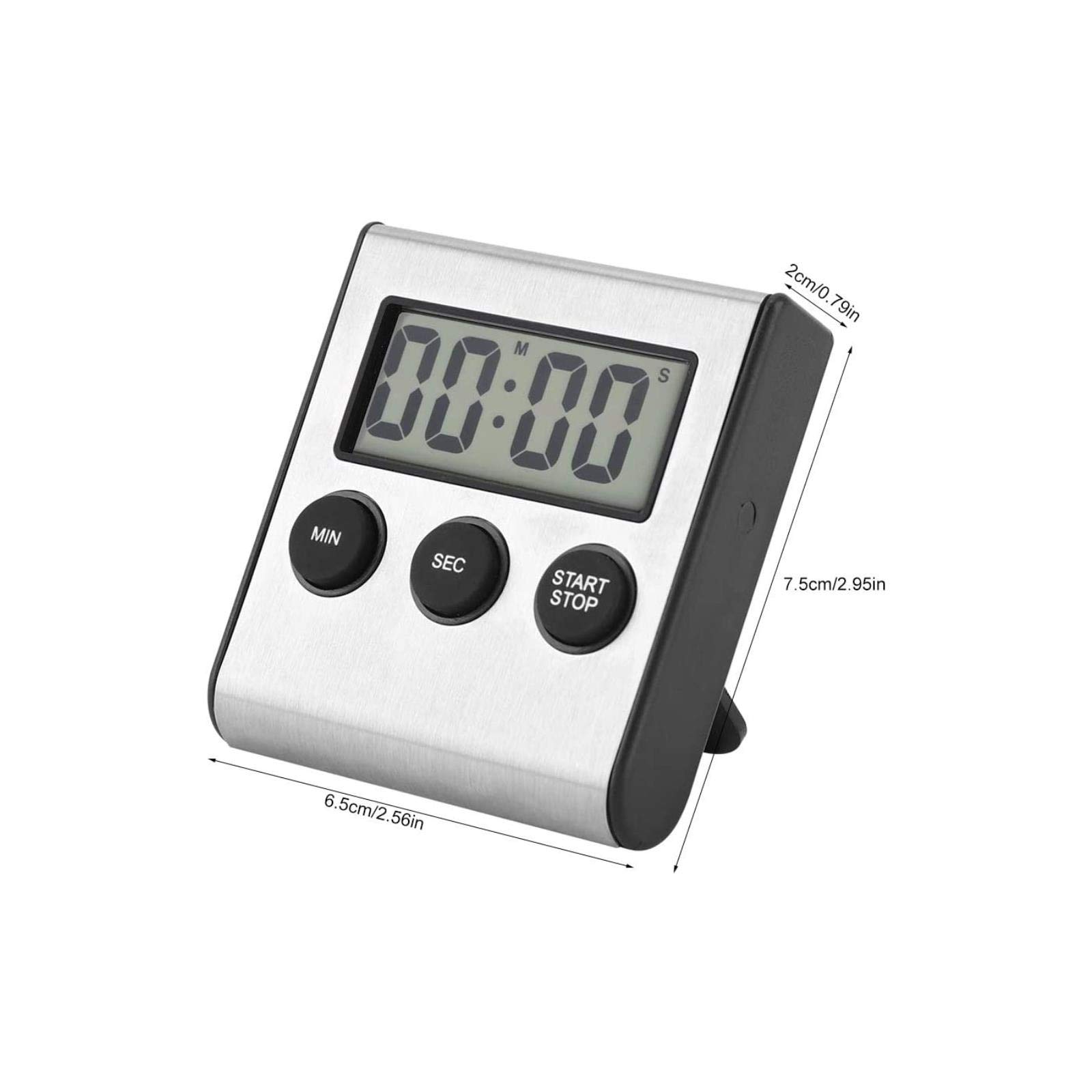 Digital Kitchen Timer Desktop Wall Mounted Timer Alarm Clock with Alarm Big Digit with Alarm, Big Digit, Back Stand