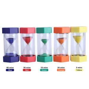 Sand Timer, 3/10/20/30/60 Minutes Hourglass Sand Clock Plastic Blue Sand Watch for Kids Games Classroom Home Office Kitchen Use(10 mins, Green)