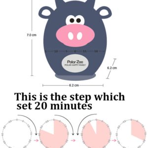 Golandstar Cute Cartoon Cow or Bear Timers 60 Minutes Mechanical Kitchen Cooking Timer Clock Loud Alarm Counters Mini Size Manual Timer (White Bear)