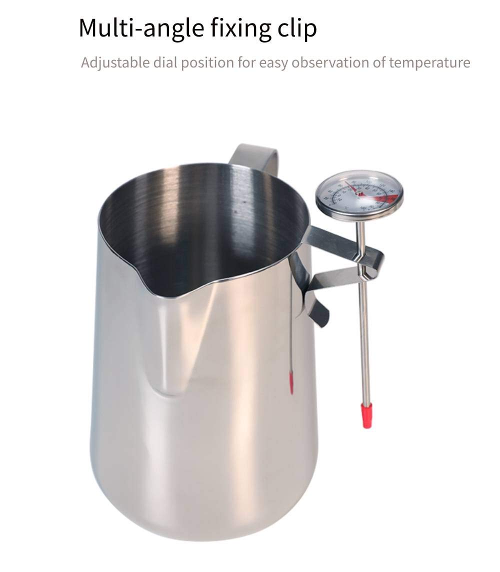 1Pc Kettle Clip on Dial Thermometer Home Brew Wine Beer Thermometers Stainless Steel Hot Liquid Milk Kitchen Cooking Probe Yogurt Temperature