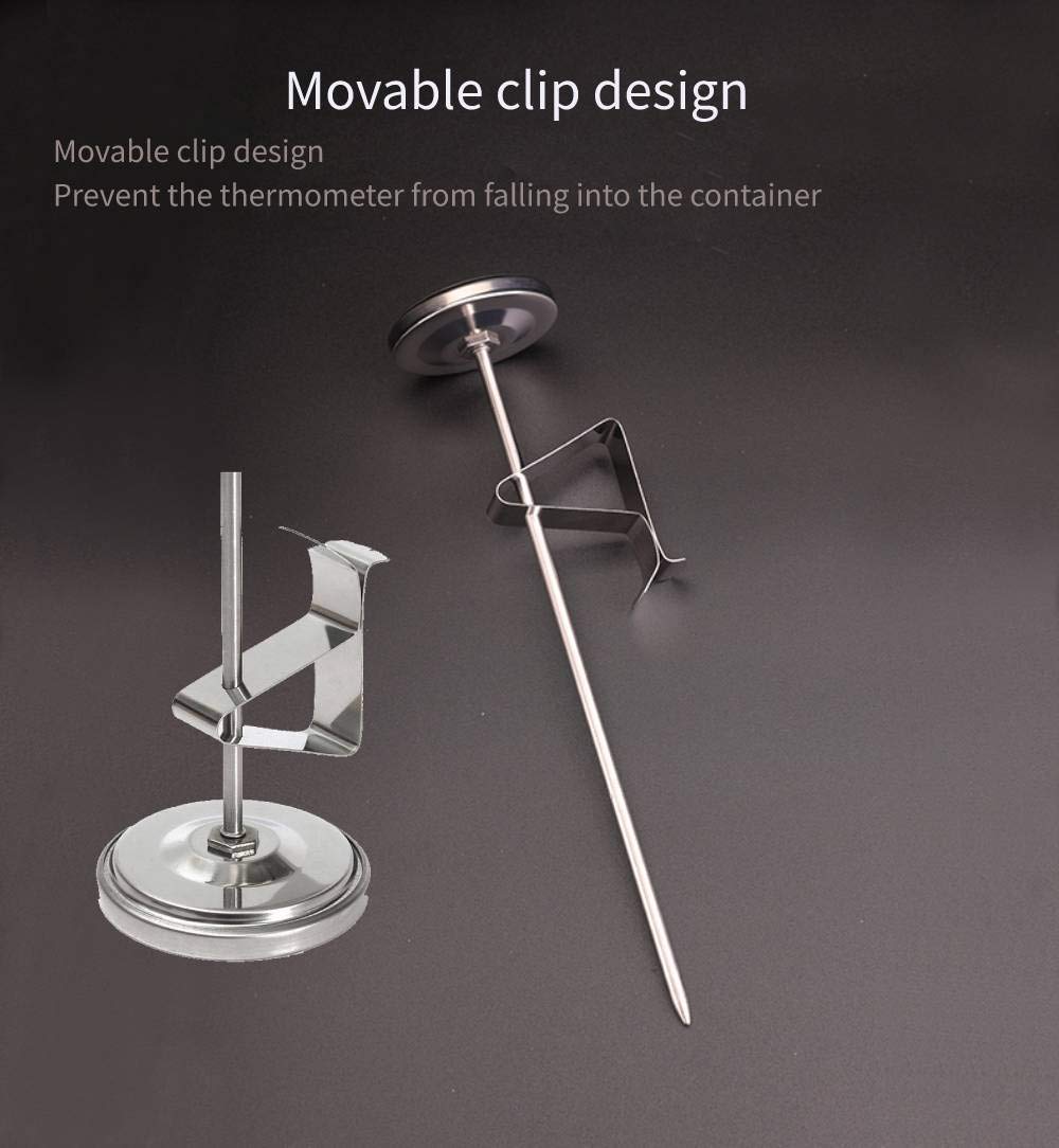 1Pc Kettle Clip on Dial Thermometer Home Brew Wine Beer Thermometers Stainless Steel Hot Liquid Milk Kitchen Cooking Probe Yogurt Temperature