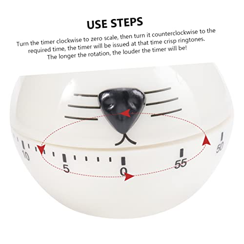 2 Pcs Kitchen Timer Egg Boiler Timer Hour Glass Timer for Mechanical Timer Wind up Kitchen Timer Visual Timer 60 Minute Countdown Timer with Alarm Digital Kitchen Timer White