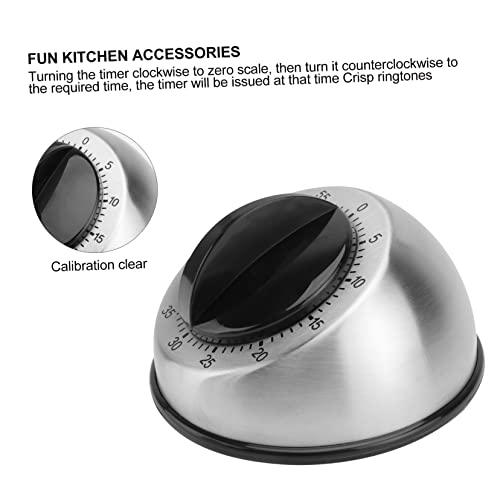 Yardwe 3 pcs Kitchen Timer Steaming Timer Chef Timer Rotating Minute Timer Food Cooking Timer Stainless Steel Baking Timer Boiled Egg Timer Household Child Decorate Metal Inside