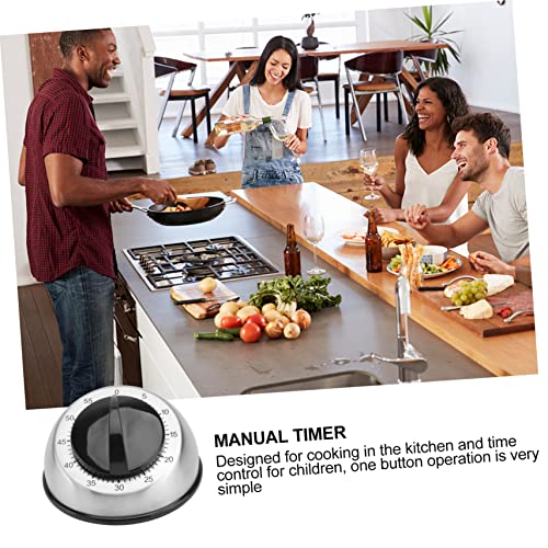 Yardwe 3 pcs Kitchen Timer Steaming Timer Chef Timer Rotating Minute Timer Food Cooking Timer Stainless Steel Baking Timer Boiled Egg Timer Household Child Decorate Metal Inside