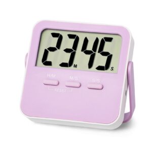 digital cooking timer - loud alarm big digits display magnetic wall mounted kitchen timer for study, sports, baking purple 1