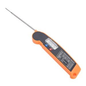 meat thermometers kitchen cooking thermometer digital multi-functional food thermometer foldable thermometer for grilling bbq milk water coffee(orange)