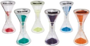 sportime sense of timer sand timers - set of 6 - assorted colors and times