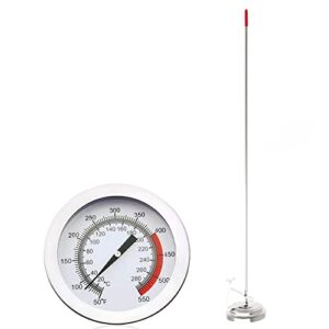 Lightbeam 16" Long Probe Deep Fry Thermometer with Pot Clip, Instant Read 2" Dial Meat BBQ Cooking Oil Thermometer for Deep Fry, Grill, Turkey, Candy, Coffee etc