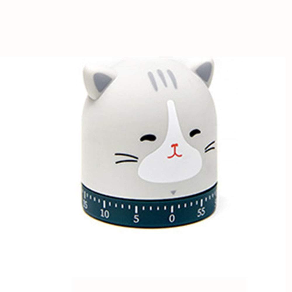 Cartoon Animal Time Manager Mechanical Timers 60 Minutes Machinery Kitchen Gadget Cooking Timer Clock Alarm Counters Manual Timer for Study (Cat)