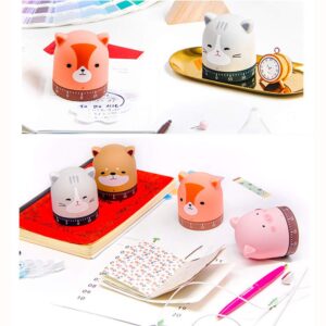 Cartoon Animal Time Manager Mechanical Timers 60 Minutes Machinery Kitchen Gadget Cooking Timer Clock Alarm Counters Manual Timer for Study (Cat)