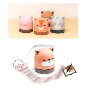 Cartoon Animal Time Manager Mechanical Timers 60 Minutes Machinery Kitchen Gadget Cooking Timer Clock Alarm Counters Manual Timer for Study (Cat)