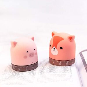 Cartoon Animal Time Manager Mechanical Timers 60 Minutes Machinery Kitchen Gadget Cooking Timer Clock Alarm Counters Manual Timer for Study (Cat)