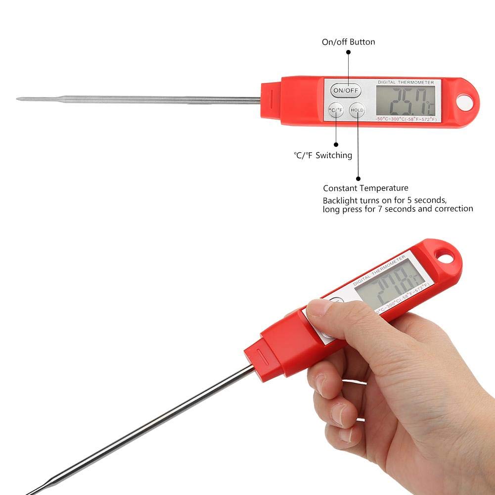 Probe Type Digital Instant Read Meat Thermometer, Waterproof Kitchen Food Cooking Thermometer with Backlight LCD, for BBQ Smoker Kitchen Grill Turkey Candy Milk Water