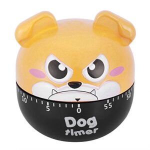 60 minutes kitchen timer, cute dog shape mechanical timer manual counters, chef cooking timer countdown timer for kids baking exercise game(khaki)