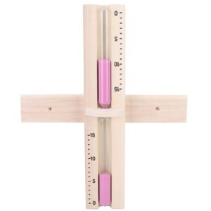biitfuu 15 minutes wooden sandglass timer wall-mounted rotating hourglass timer room glass sand clock with pink sands for sauna room