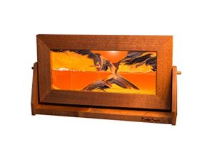 exotic sands - americas most popular gift! md13 medium alder frame (sunset orange) fastshippig - american made quality - sandscapes - hourglass sand timer men's gift