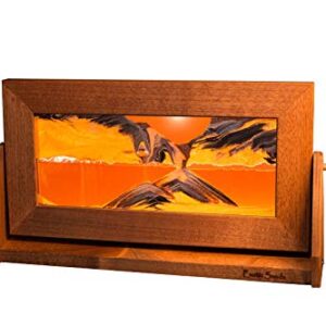 Exotic Sands - Americas Most Popular Gift! Md13 Medium Alder Frame (Sunset Orange) FASTSHIPPIG - American Made Quality - Sandscapes - Hourglass Sand Timer Men's Gift