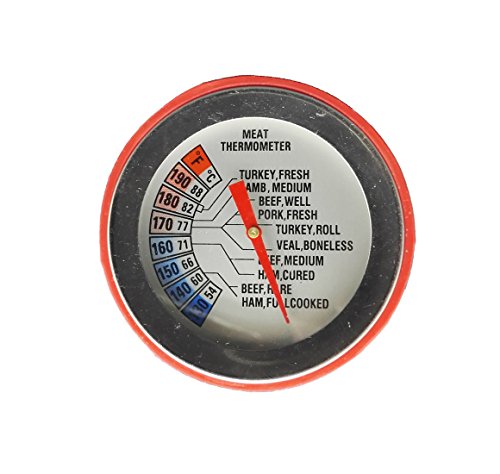 Xinowe Classic Style Meat Thermometer with red Silicone Holder Temperature from 130 to 190F Degree Suit for Home and BBQ Kitchen Thermometer