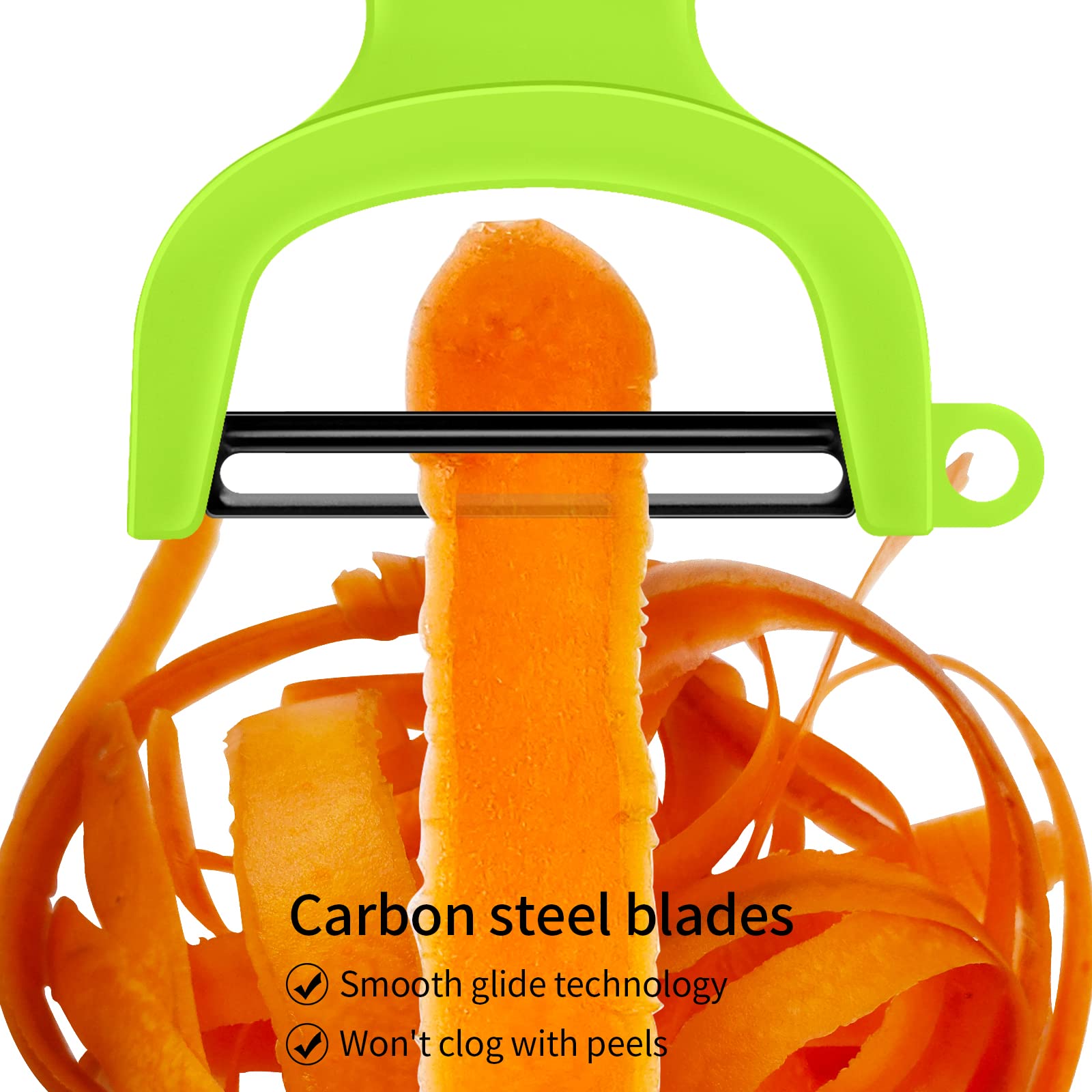 Original Vegetable Peeler Carbon Steel Blade 3-Pack Red/Green/Yellow