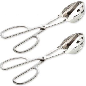 KEBE 2-PACK Serving Tongs for Buffet Party Catering .Thickening Food Serving Tongs Salad / Cake / Bread Tongs Kitchen Tongs, Stainless Steel