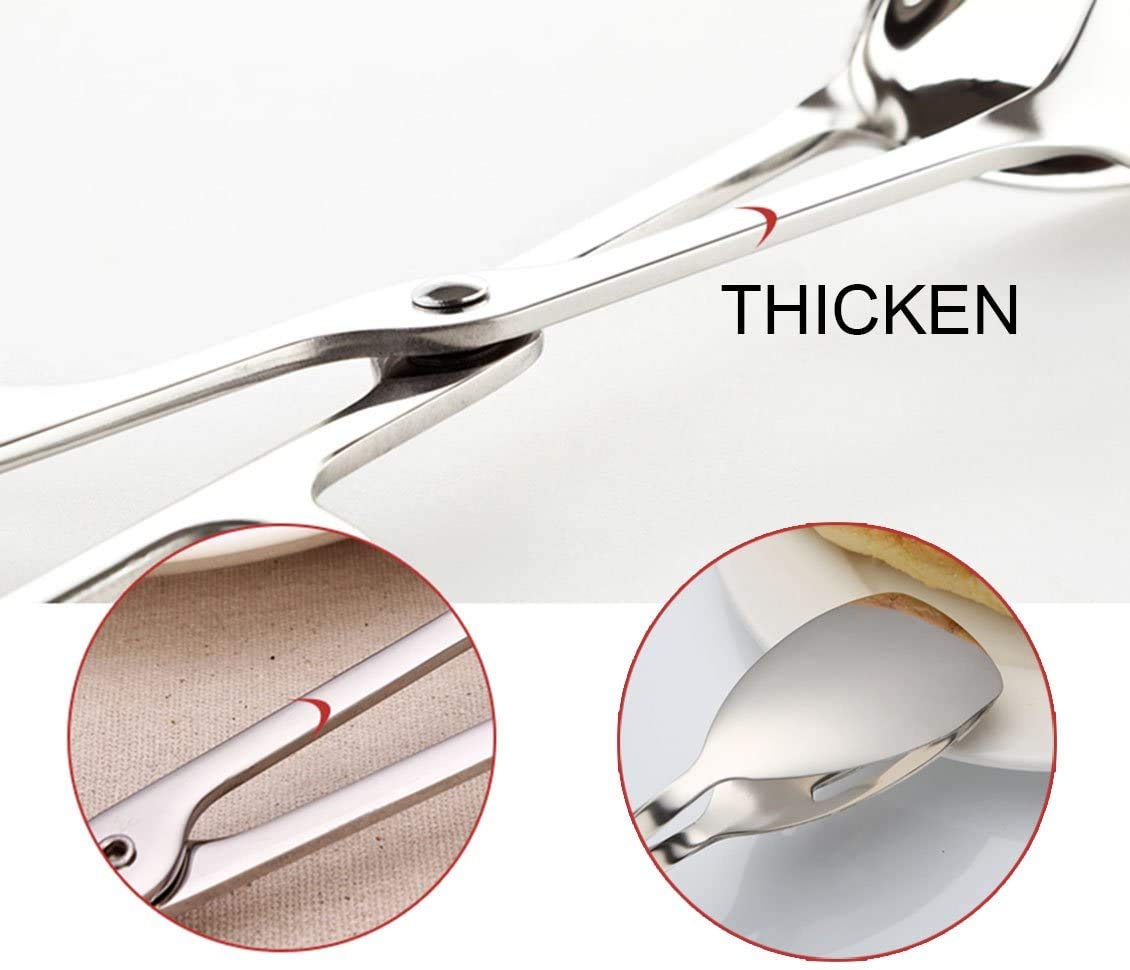 KEBE 2-PACK Serving Tongs for Buffet Party Catering .Thickening Food Serving Tongs Salad / Cake / Bread Tongs Kitchen Tongs, Stainless Steel