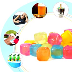 Reusable Plastic Ice Cubes 25 Pack Colorful Refreezable Ice Cubes for drinks, Whiskey, Vodka or Coffee, Washable Non-Melting Ice Cubes Non-Diluting