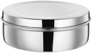 artisenia mother's day gifts stainless steel spice container masala box 7 containers and 2 small spoon masala box indian masala dabba with size 9 x 9 inches