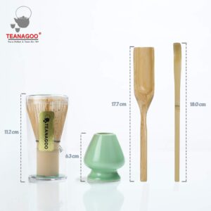 TEANAGOO MA-01 Japanese Matcha Ceremony Accessory, Matcha Whisk (Chasen), Traditional Scoop (Chashaku), Tea Spoon, Whisk Holder, The Perfect Set to Prepare a Traditional Cup of Matcha.…