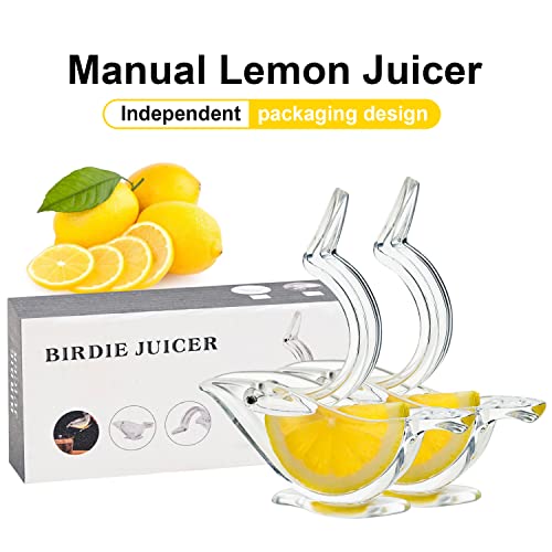 2 Pack Bird Lemon Squeezer, Lemon Juicer Acrylic Manual Juice Lime Squeezer Bird Shape Lemon Slice Wedge Squeezer (2)