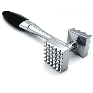 meat tenderizer, dual-sided nails meat mallet, meat hammer used for steak, chicken, fish，meat pounder with rubber comfort grip handle, 8.8 inches meat tenderizer tool