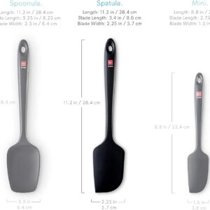 DI ORO Silicone Spatula - 600°F Heat-Resistant Rubber Kitchen Spatula for Baking, Scraping, & Mixing - BPA Free Nonstick Cookware Safe Flexible Utensil for Cooking - Seamless & Dishwasher Safe (Black)
