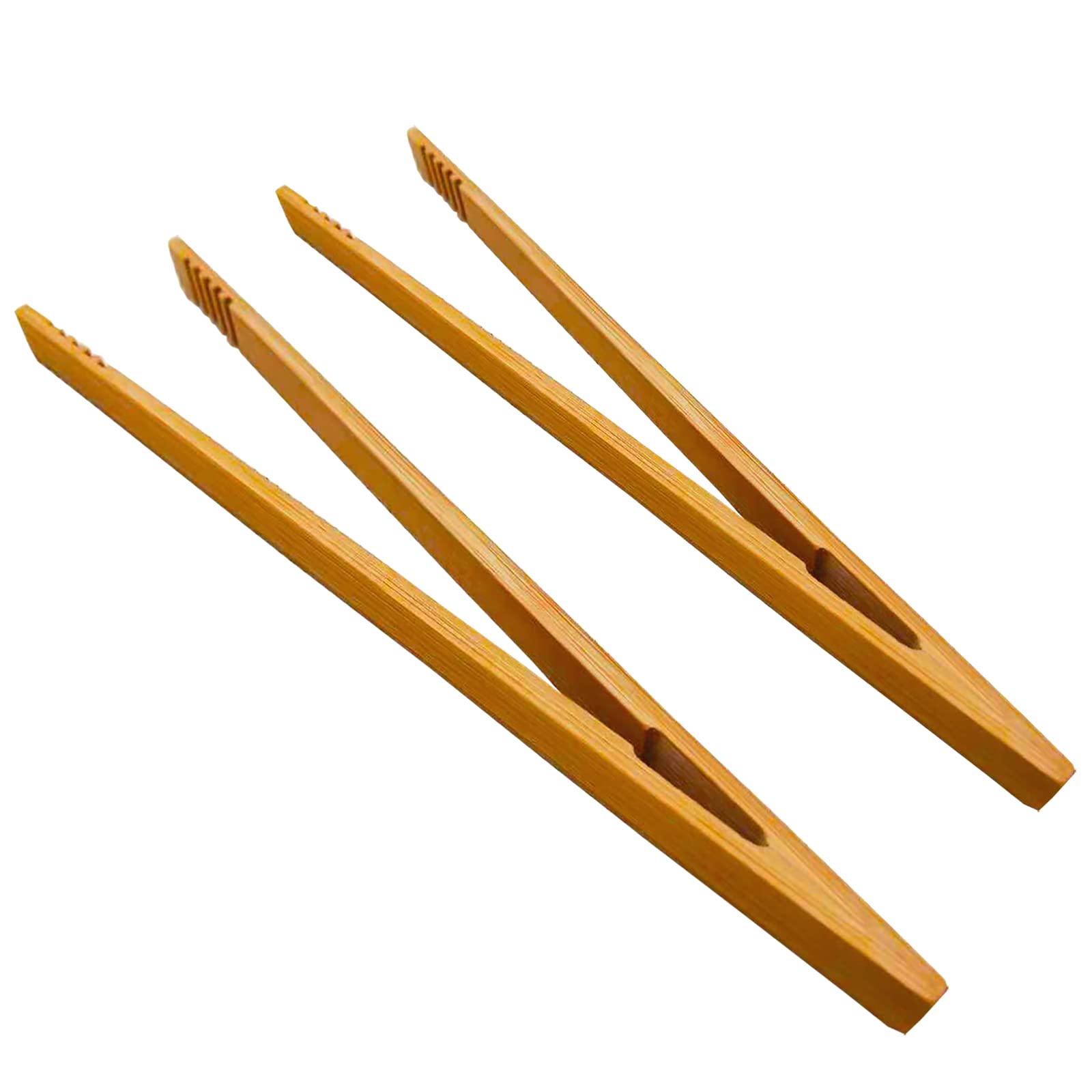 2 Pieces Natural Bamboo Toast Tongs, toast tongs, bamboo tongs,10.2 Inches Long Tongs with Anti-slip Design,for Toaster,Fruits, Bread & Pickles, Kitchen Utensil, Salad, Pasta, Grilling, BBQ