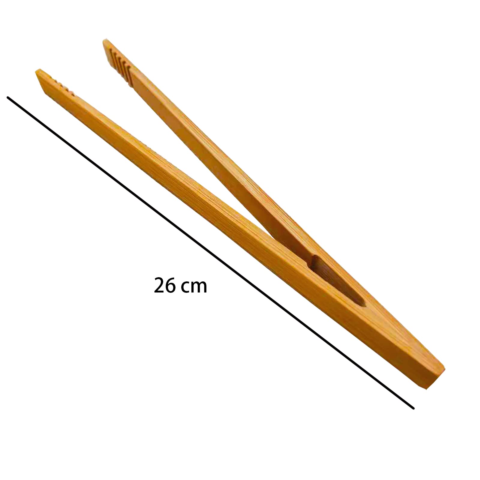 2 Pieces Natural Bamboo Toast Tongs, toast tongs, bamboo tongs,10.2 Inches Long Tongs with Anti-slip Design,for Toaster,Fruits, Bread & Pickles, Kitchen Utensil, Salad, Pasta, Grilling, BBQ